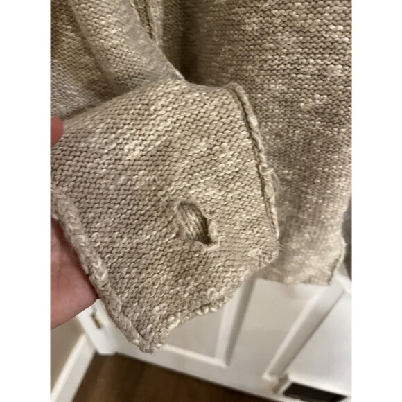 Leif Nelson Mens Knit Hoodie Beige XLarge Preppy City Boho Outdoor - Picture 11 of 12